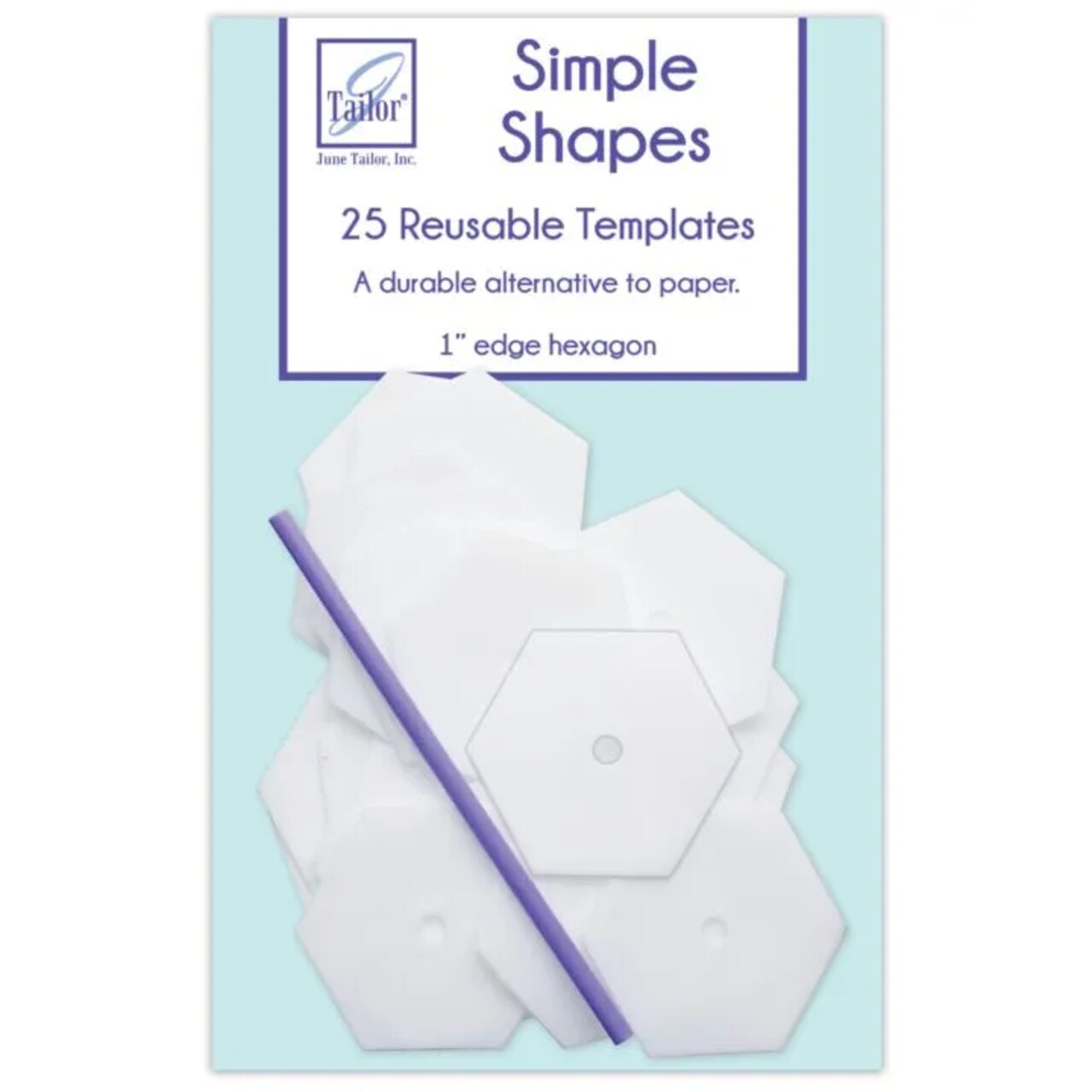 AccuQuilt Simple Shapes Hexagon Templates – 1" Edge, 25 Reusable Quilting Templates